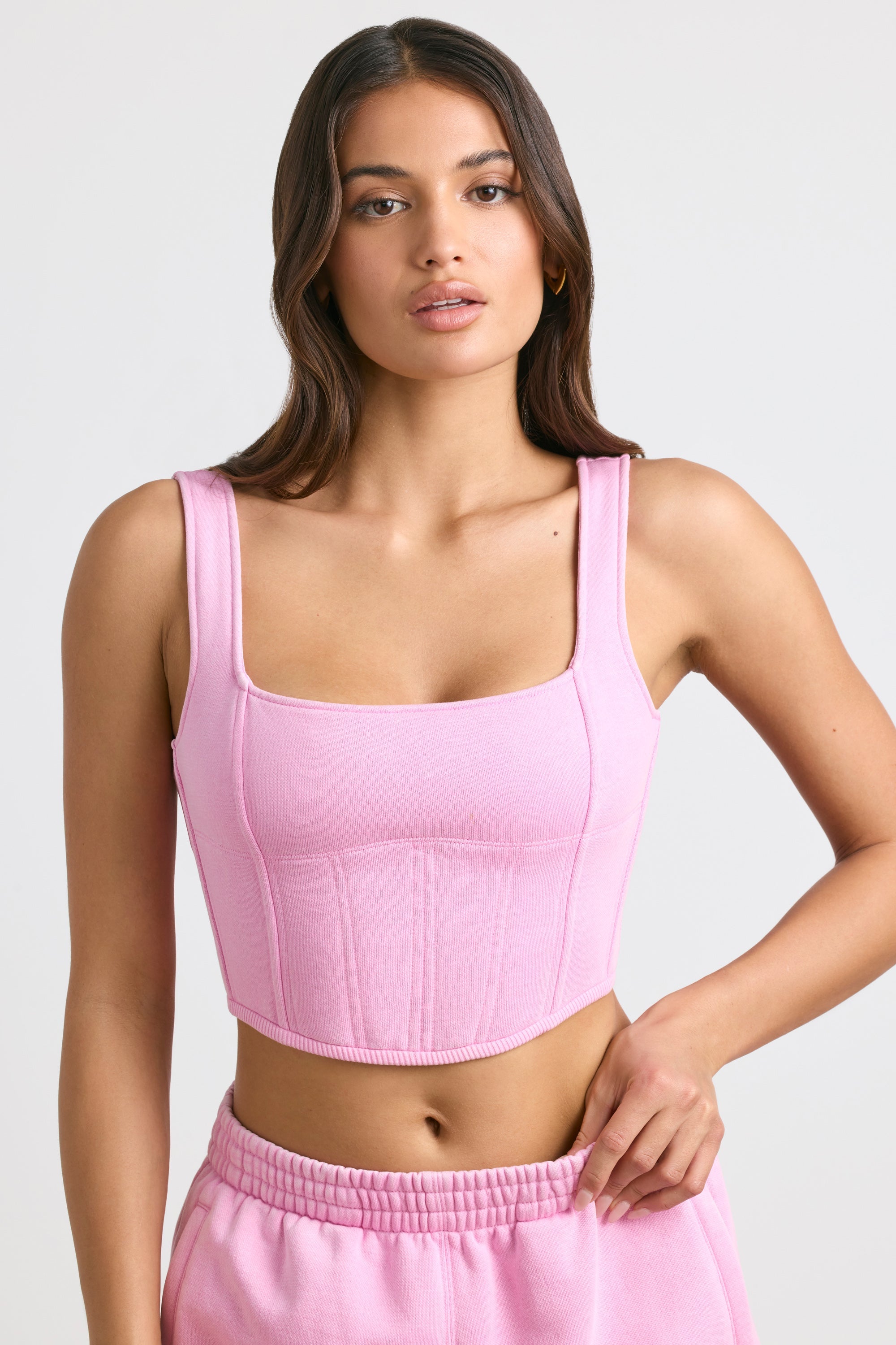 Top Corset Corset em Rosa Bubblegum