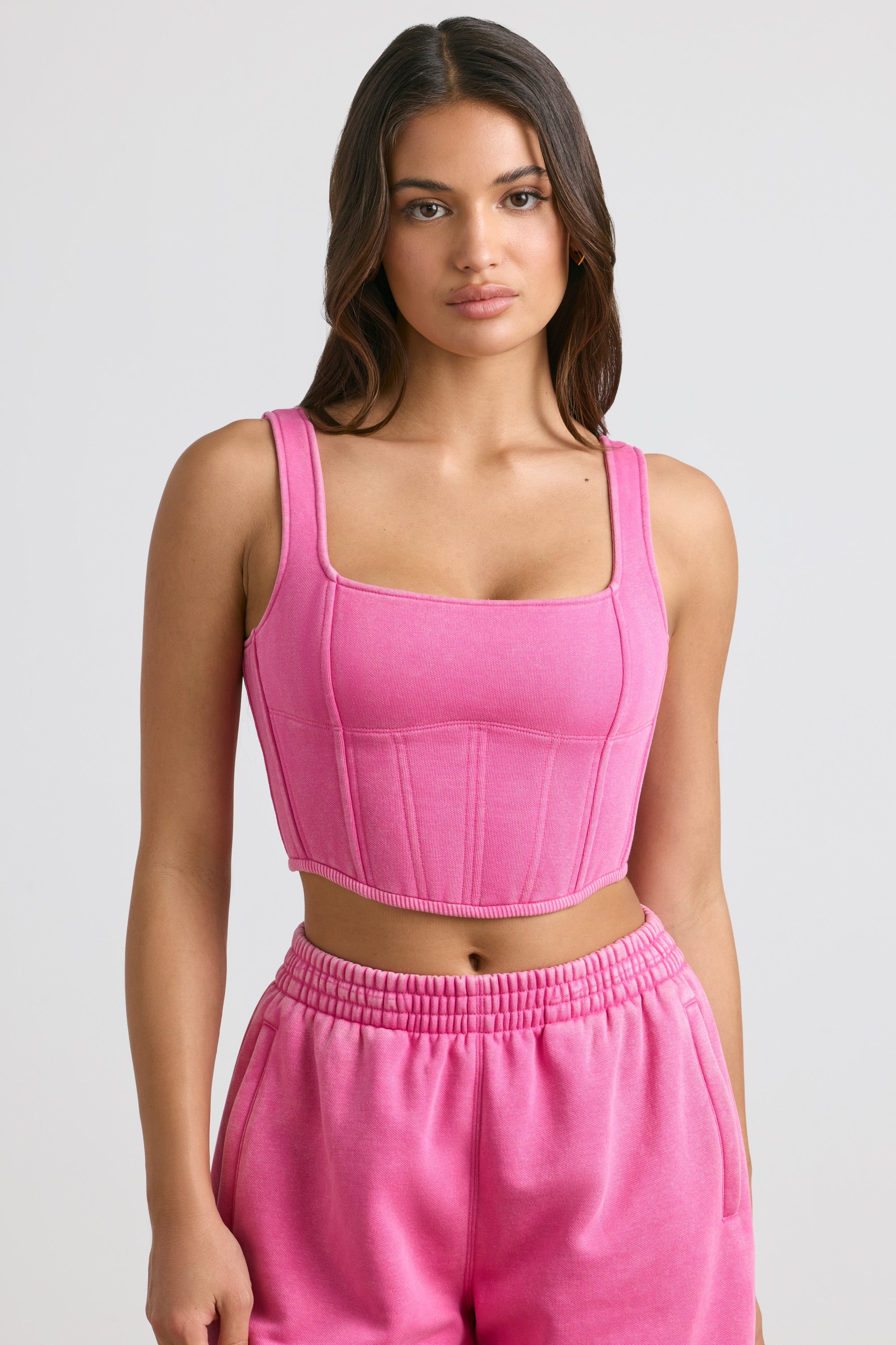 Top Corset Corset em Rosa Choque