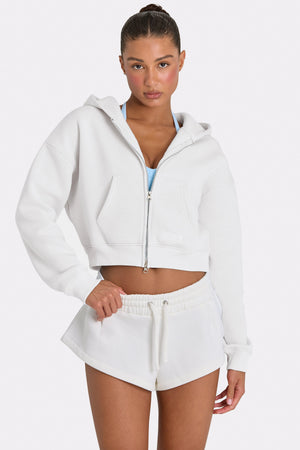 Oversized Zip-Up Hoodie  in Marshmallow
