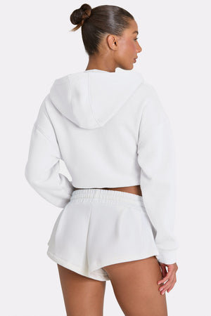 Oversized Zip-Up Hoodie  in Marshmallow