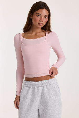 ButterCloud™ Layered Top  in Blush