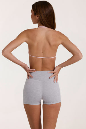 Soft Active Mini Shorts in Grey Marl