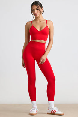 Leggings Petite de cintura alta Define Luxe em vermelho