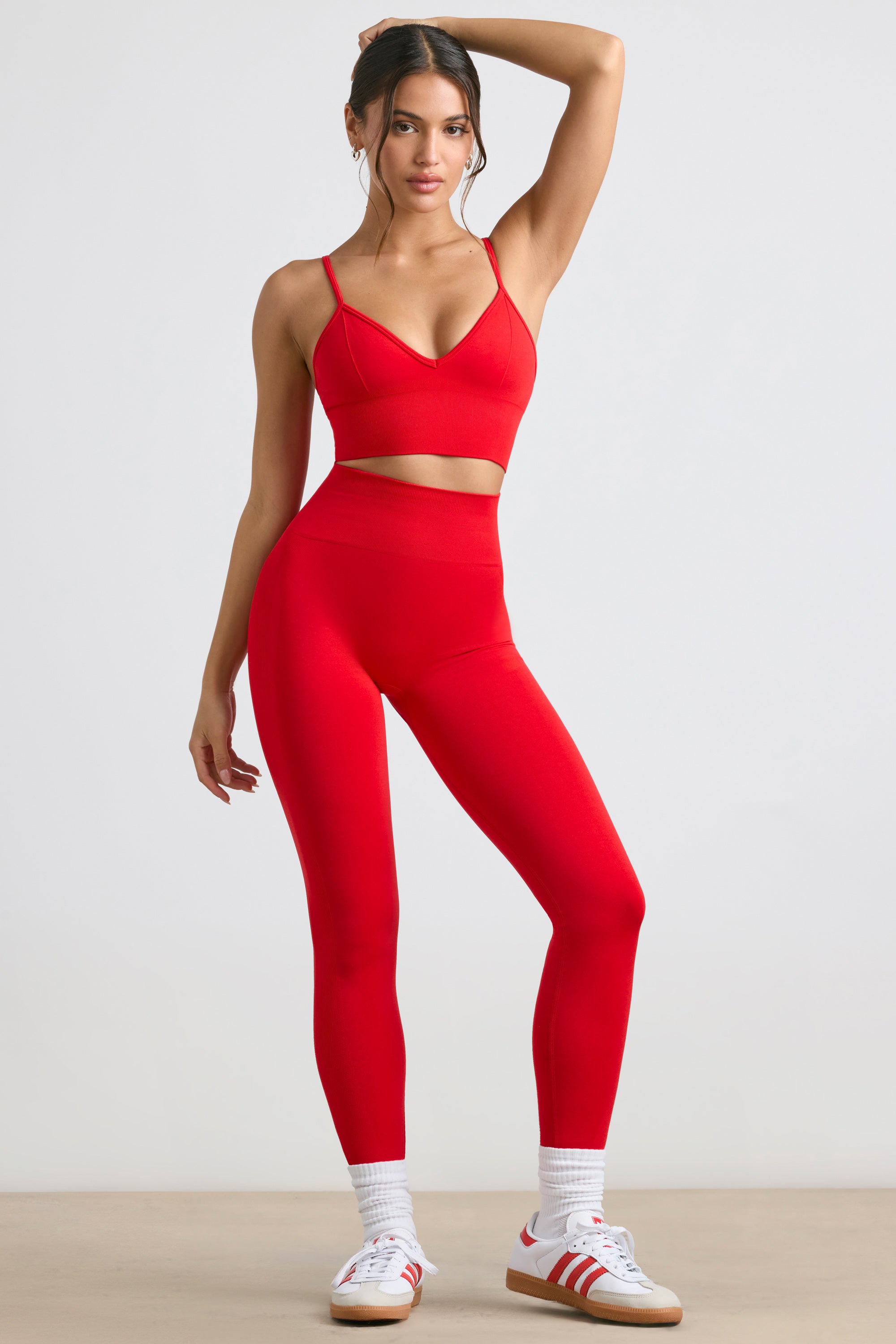 Leggings Luxe de Cintura Alta em Vermelho