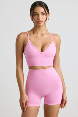 Minishorts Define Luxe de cintura alta en rosa chicle