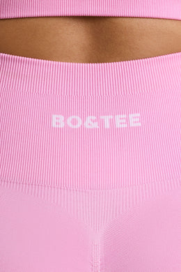 Mini shorts luxuosos definidos de cintura alta em rosa chiclete