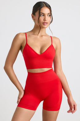 Minishorts Define Luxe de cintura alta en rojo