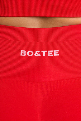High-Waist Define Luxe Mini Shorts in Red