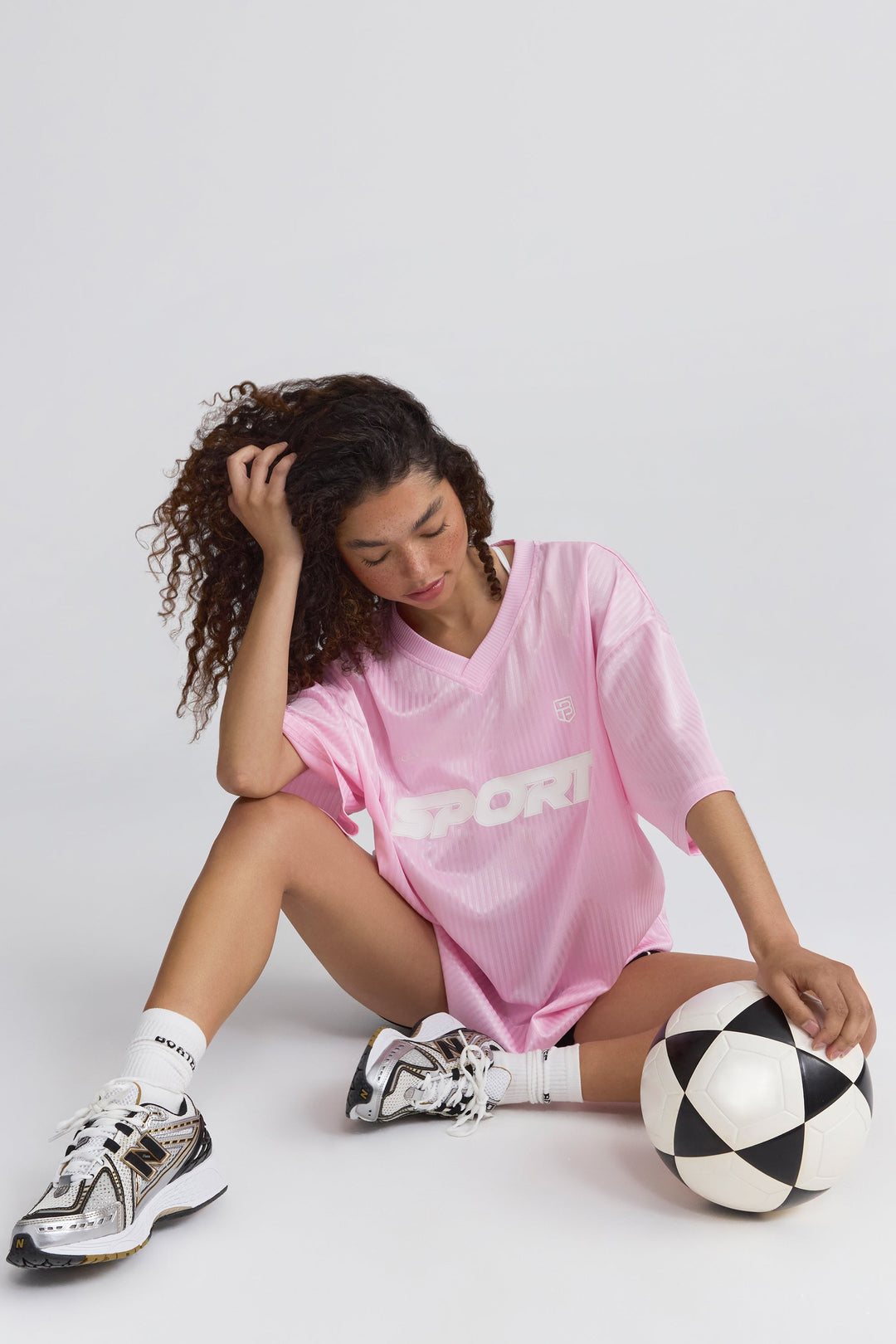 TSHIRT LES POMMES WHITE PINK main image 1