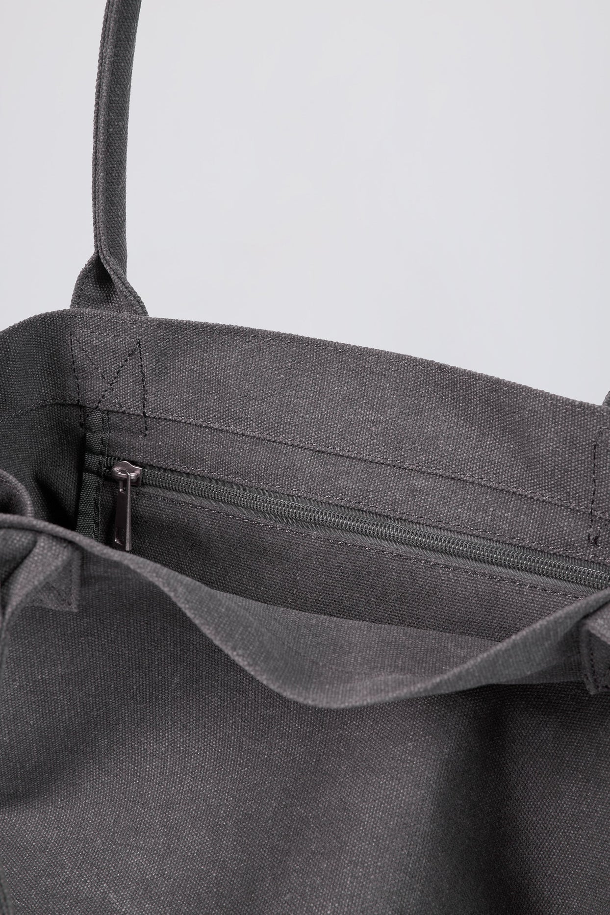 Oversized Canvas Tote Bag in Washed Charcoal