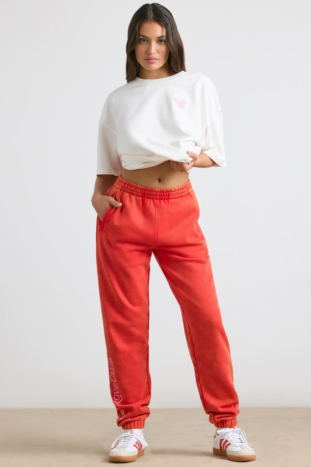 Devotion Petite Oversized Joggers in Red | Oh Polly