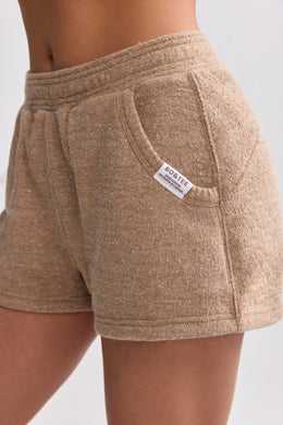 Terry Towelling Shorts in Mocha Brown
