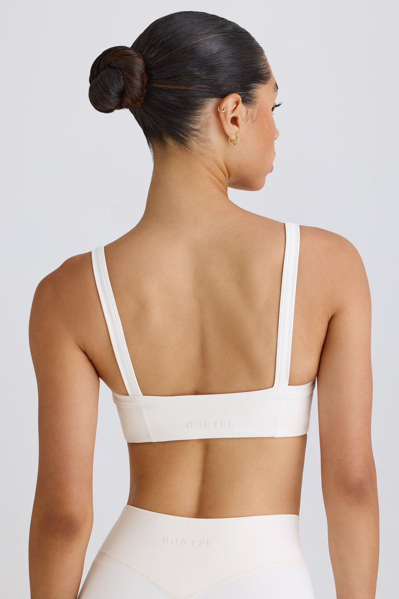 Soft Active Contrast-Trim Sports Bra in White - 2