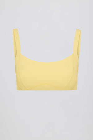 Soft Active Seam-Detail Sports Bra in Lemon