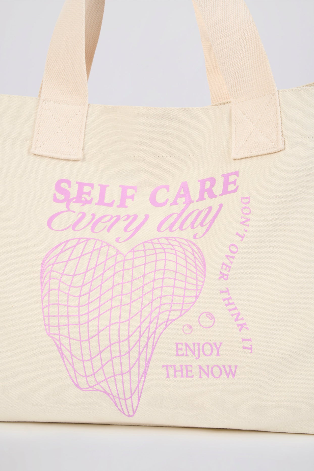 Oversized Canvas Tote Bag in Eggshell