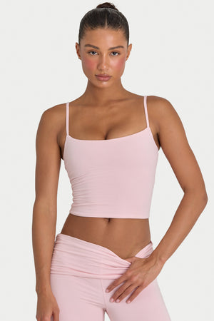 Bo+Tee model Hayley wearing the Rebloom Full Top in Blush Modal fabric perfect for casual brunch