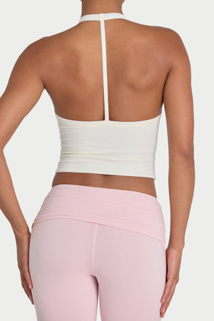 Bo+Tee model Kiele wearing the BT16359__Ivory Tops in Ivory Modal fabric perfect for running errands