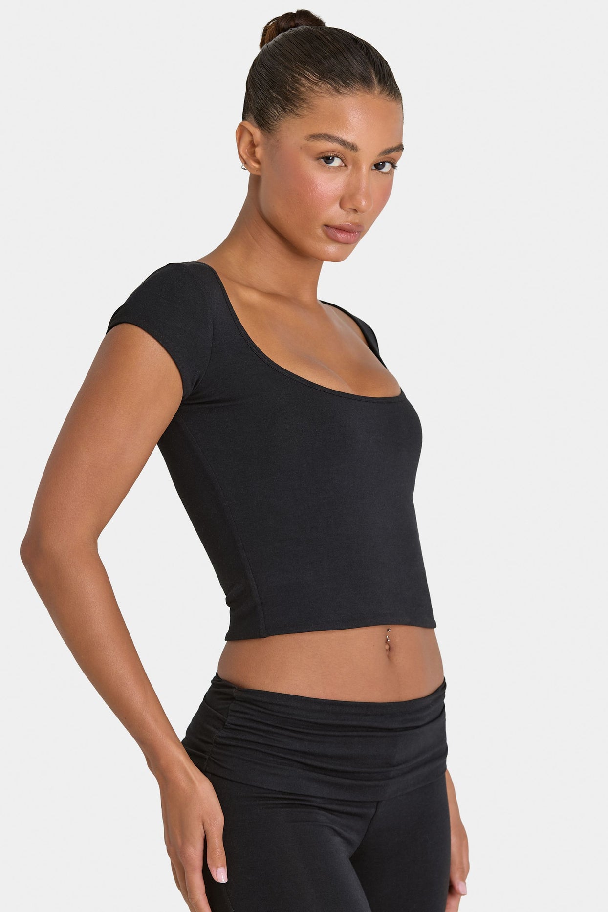 ButterCloud™ Crop Top in Black - 4