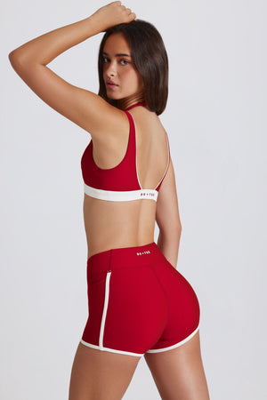 Soft Active Contrast Mini Shorts in Dark Red
