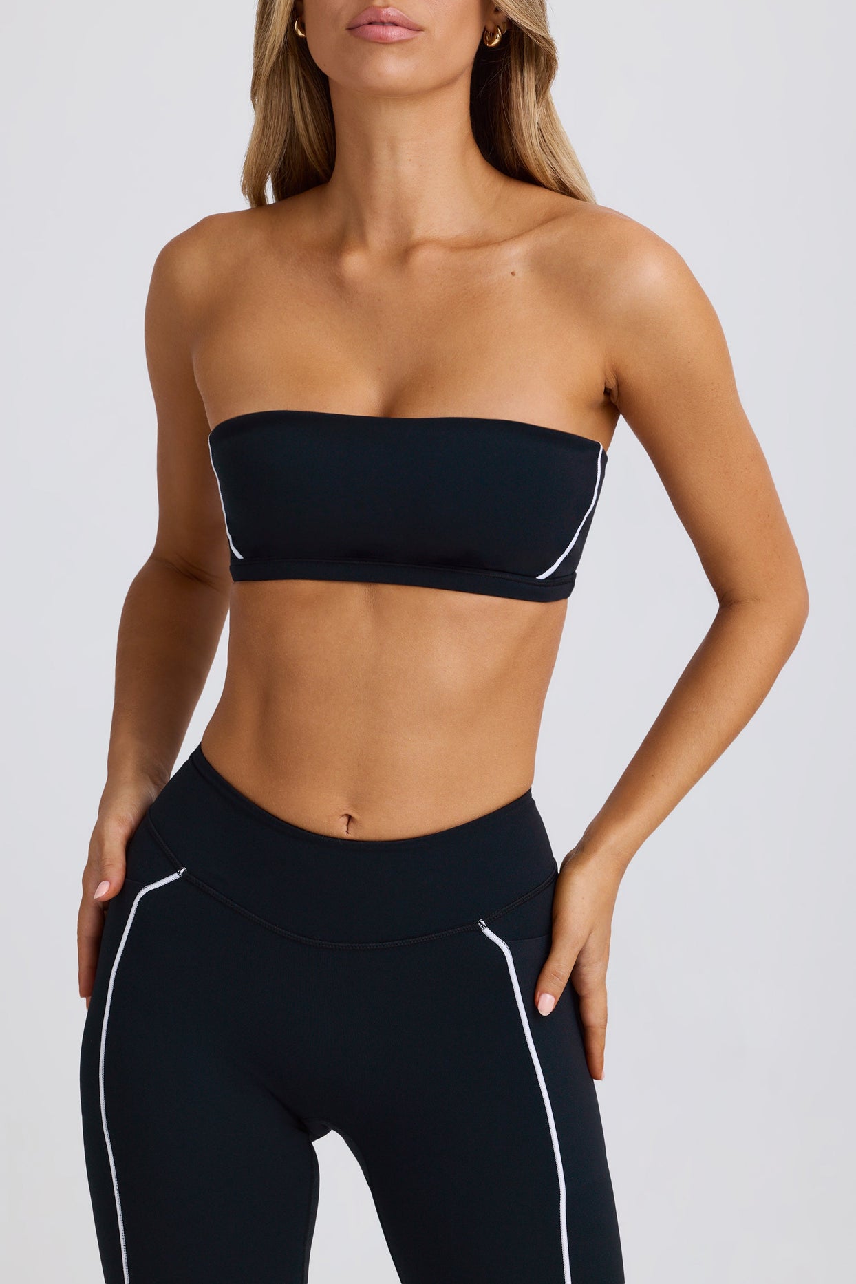 Soft Active Bandeau Sports Bra in Black