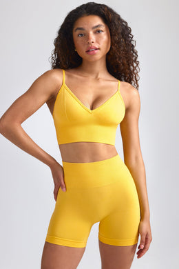 Define Luxe Mini Shorts in Golden Yellow