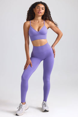Define Luxe High-Waist Leggings in Purple