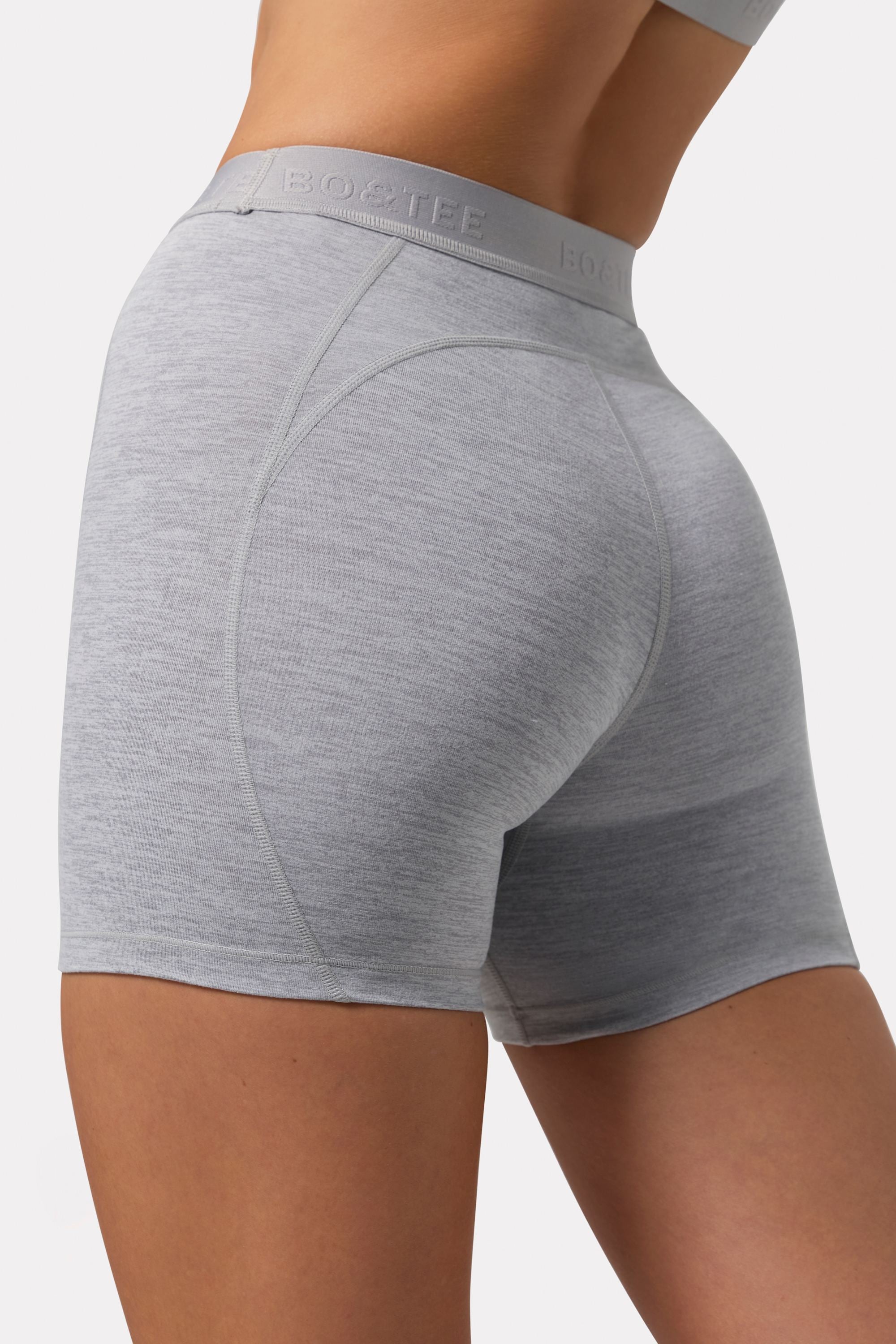 Soft Active Mini Shorts in Grey Marl