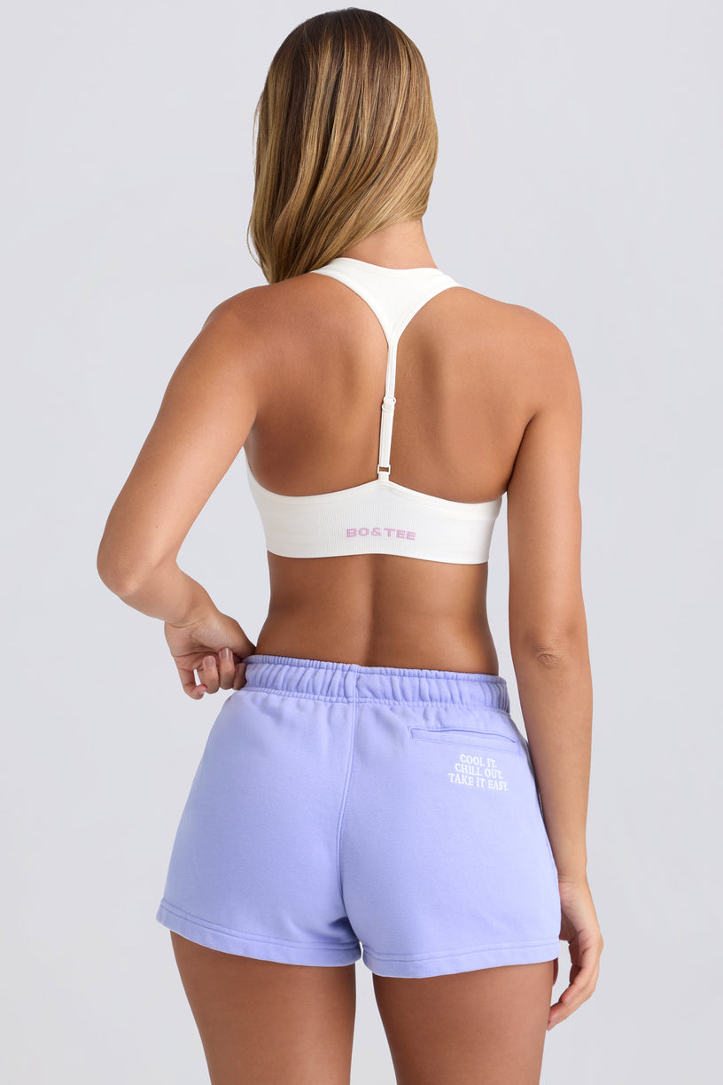 Mid-Rise Sweat Shorts in Periwinkle - 2
