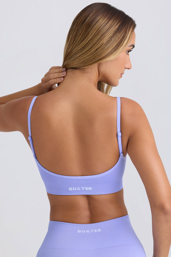 Super Sculpt Seamless Scoop-Back Sports Bra in Periwinkle