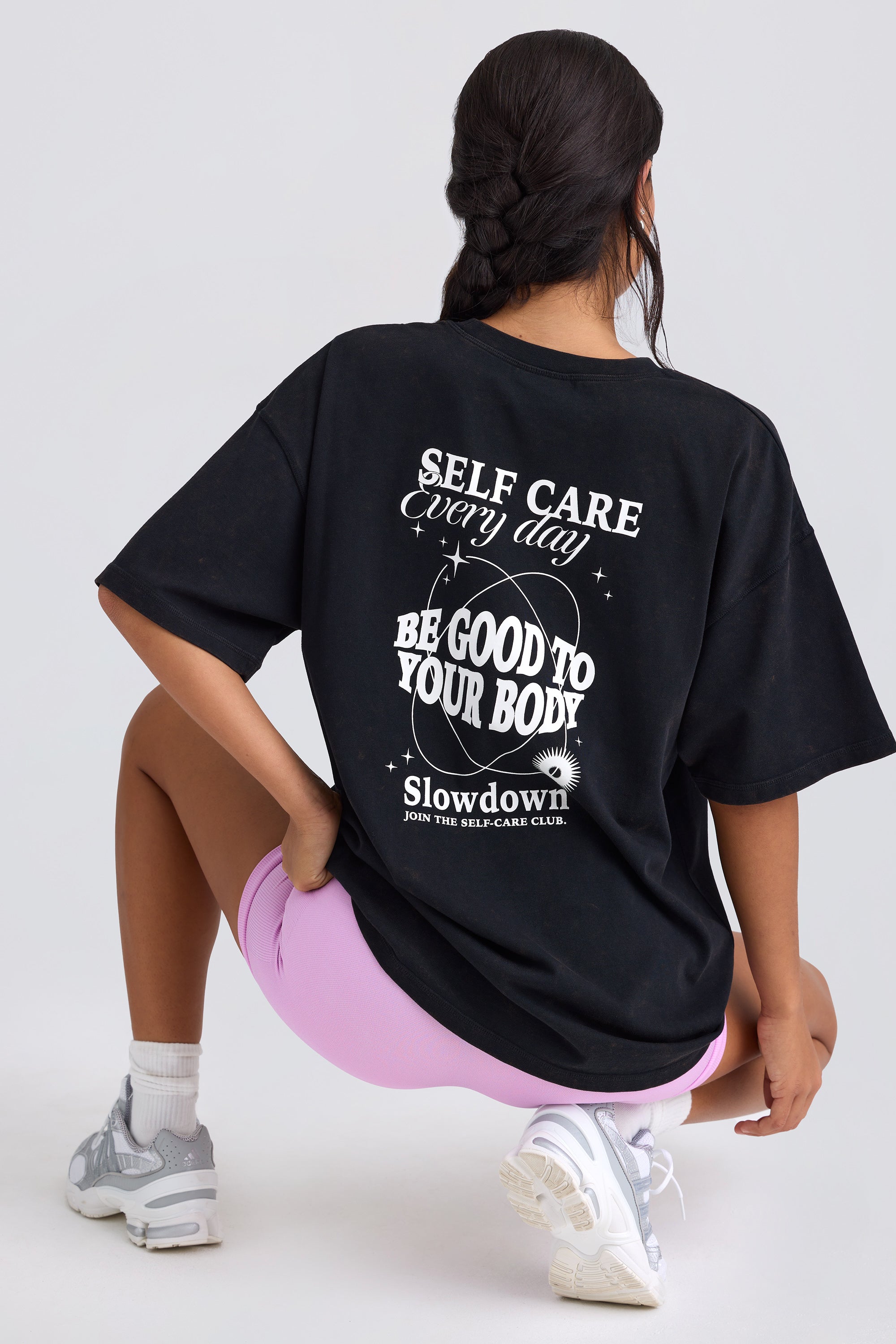 Oversized Short-Sleeve T-Shirt in Black