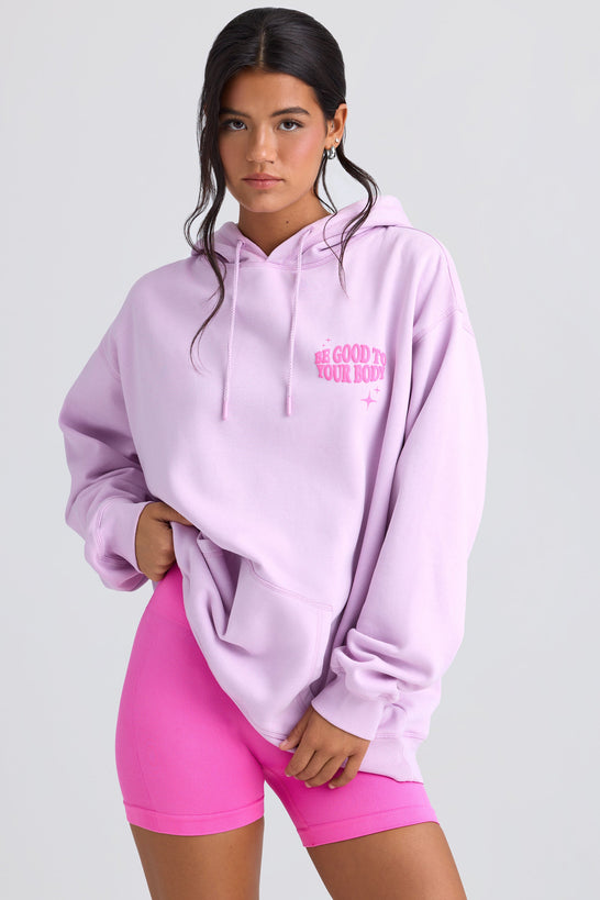 Oversized Hoodie in Violet Pink