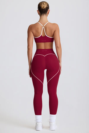 Soft Active Mid-Rise Leggings in Burgundy