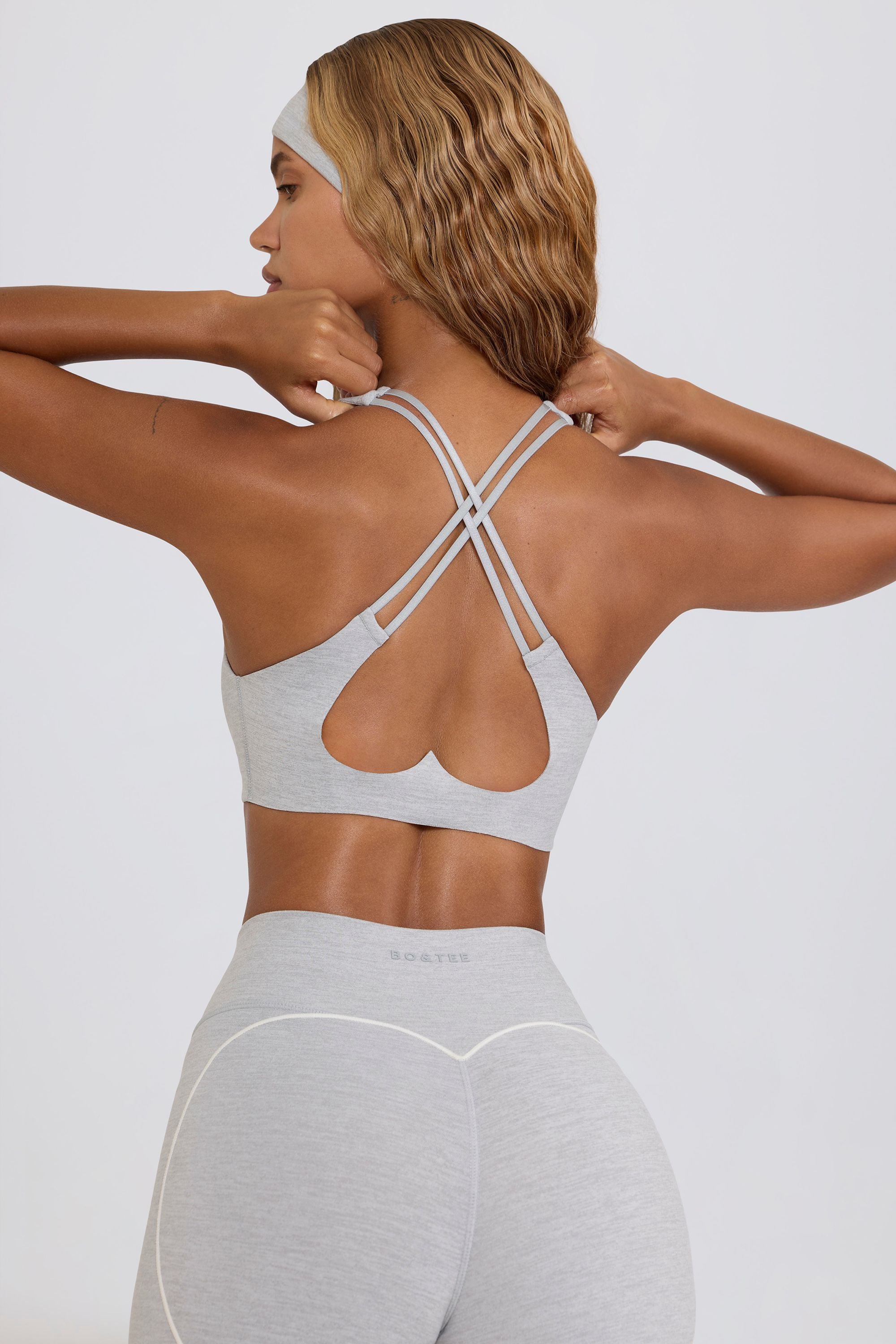Soft Active Low-Impact Sports Bra in Grey Marl