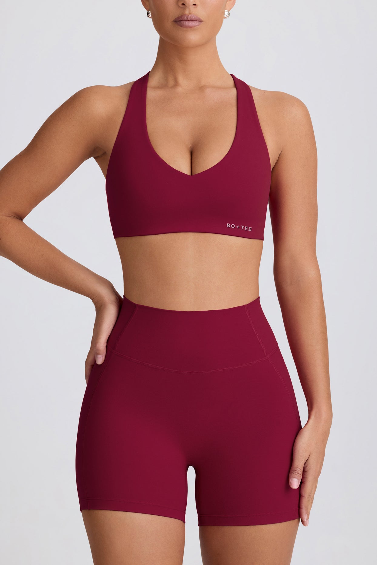 Soft Active Low-Impact Sports Bra in Burgundy - 4