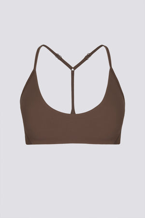 Soft Active Racerback Sports Bra in Cocoa