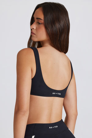 Soft Active Twist-Front Sports Bra in Black