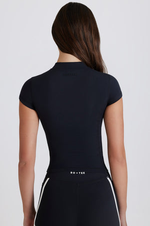 Soft Active Quarter-Zip Top in Black