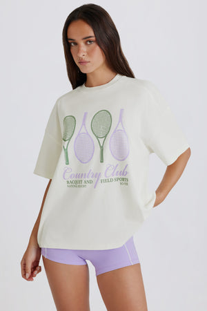 Oversized Graphic T-Shirt in Ivory