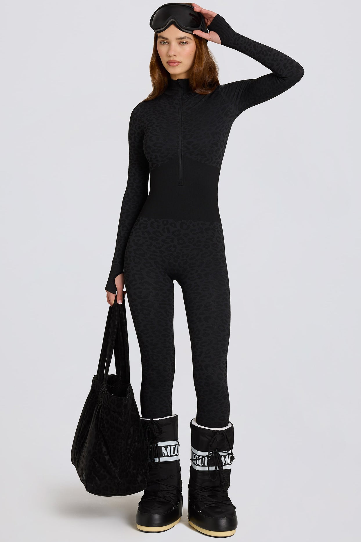 Thermal Base-Layer Jumpsuit in Black Leopard - 8