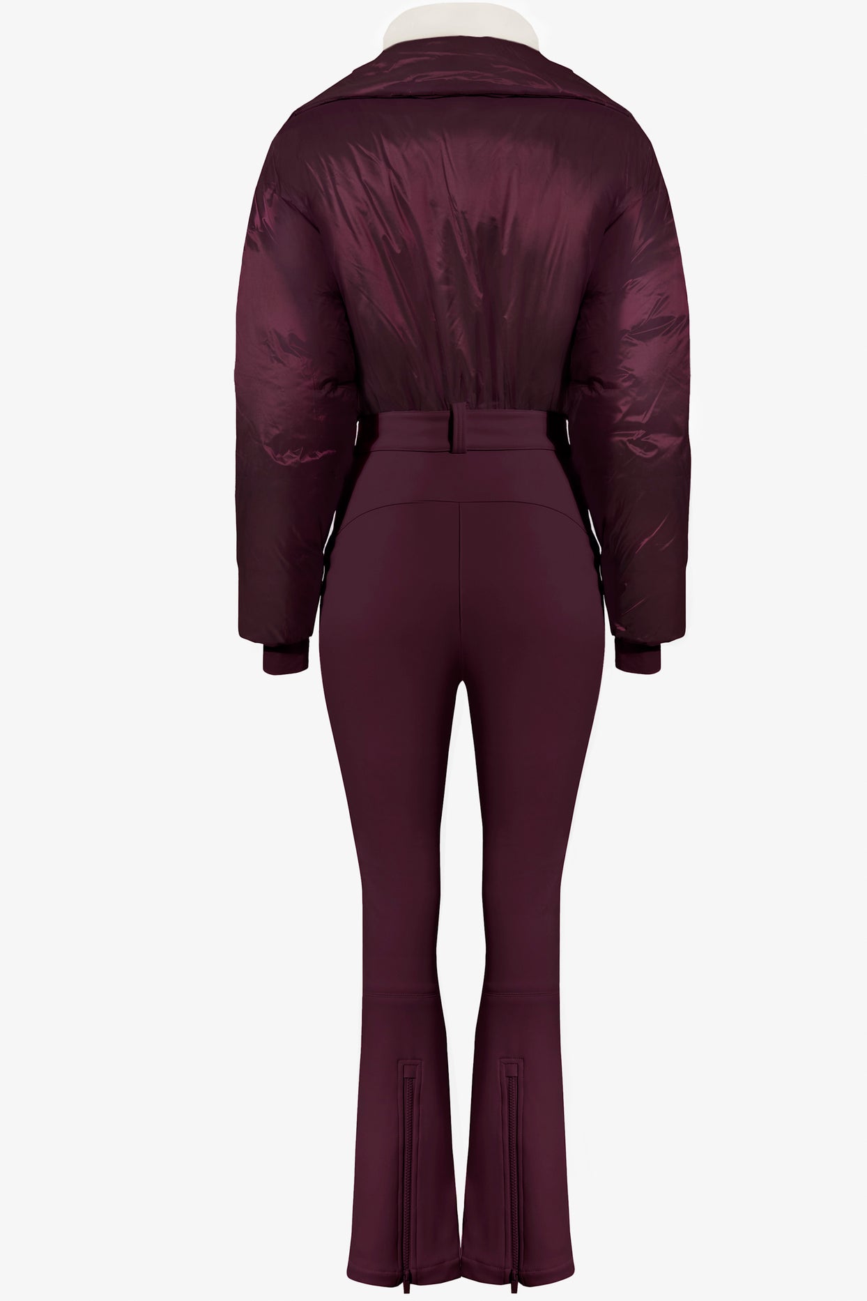 Waterproof Belted Layered Ski Suit in Burgundy - 5