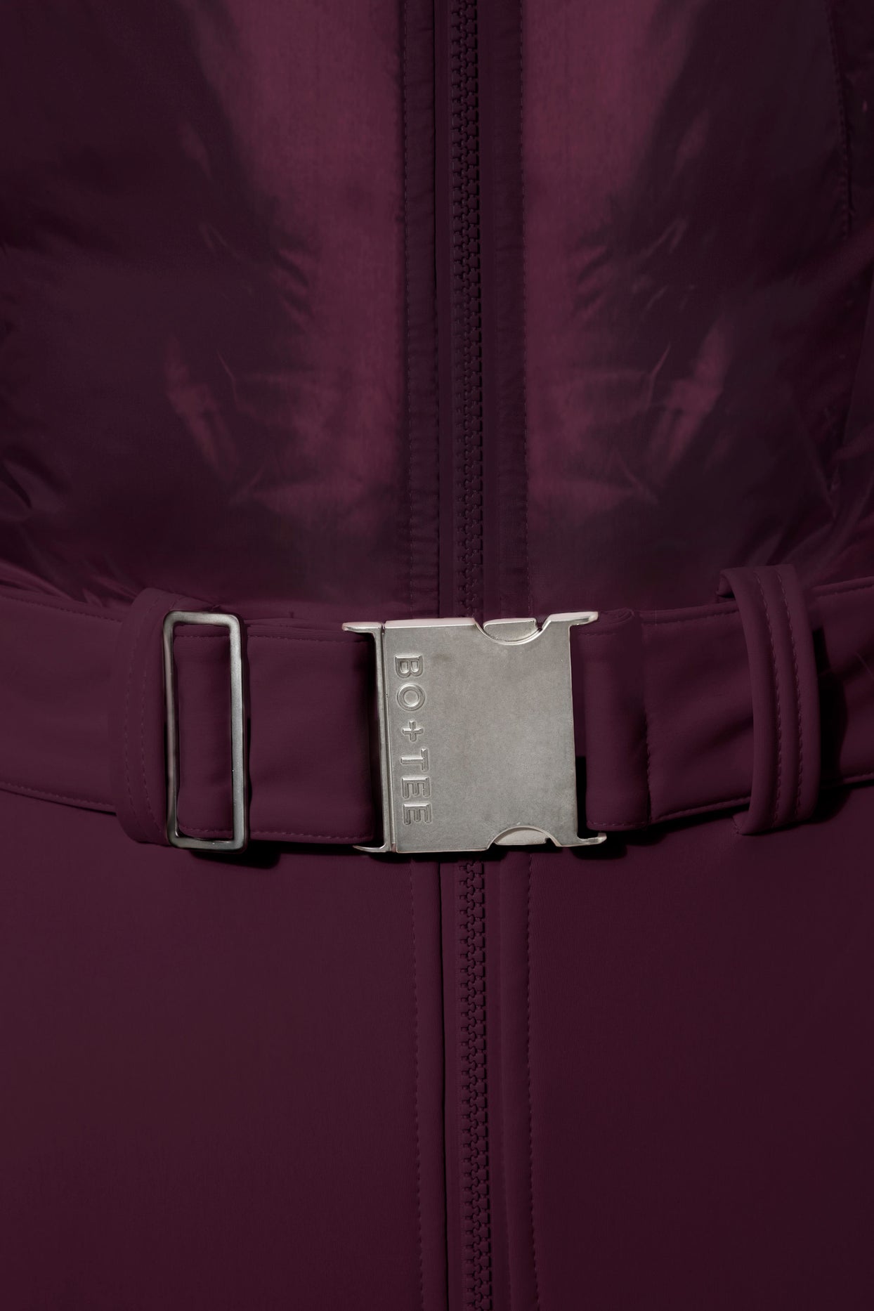 Waterproof Belted Layered Ski Suit in Burgundy - 6