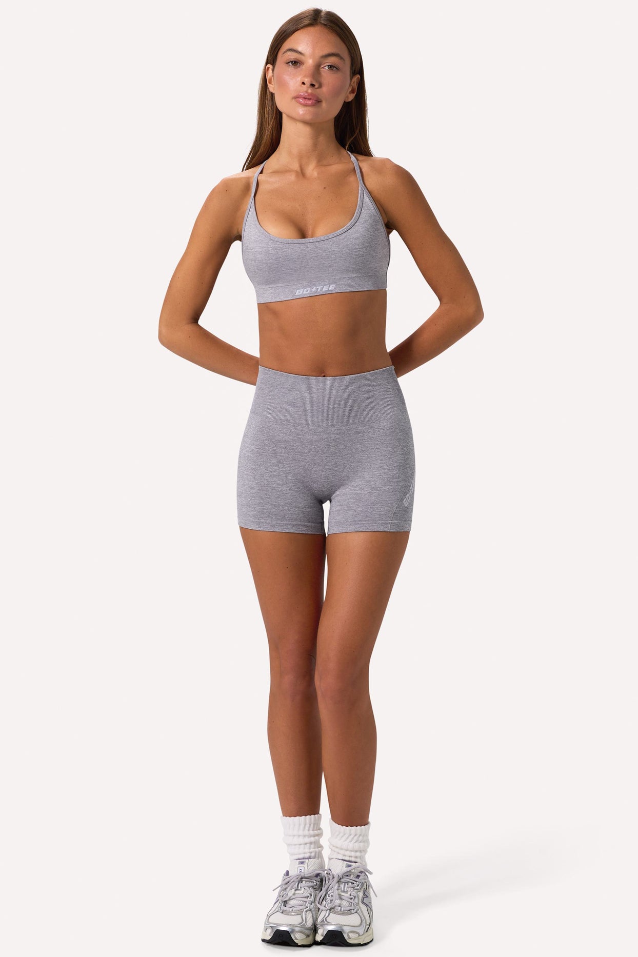 Super Sculpt Seamless Backless Sports Bra in Grey Marl - 4