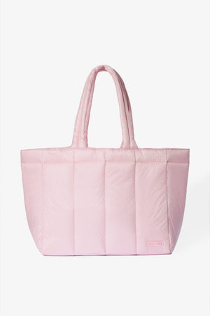 Waterproof Puffer Tote Bag in Powder Pink