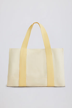 Oversized Canvas Tote Bag in Lemon
