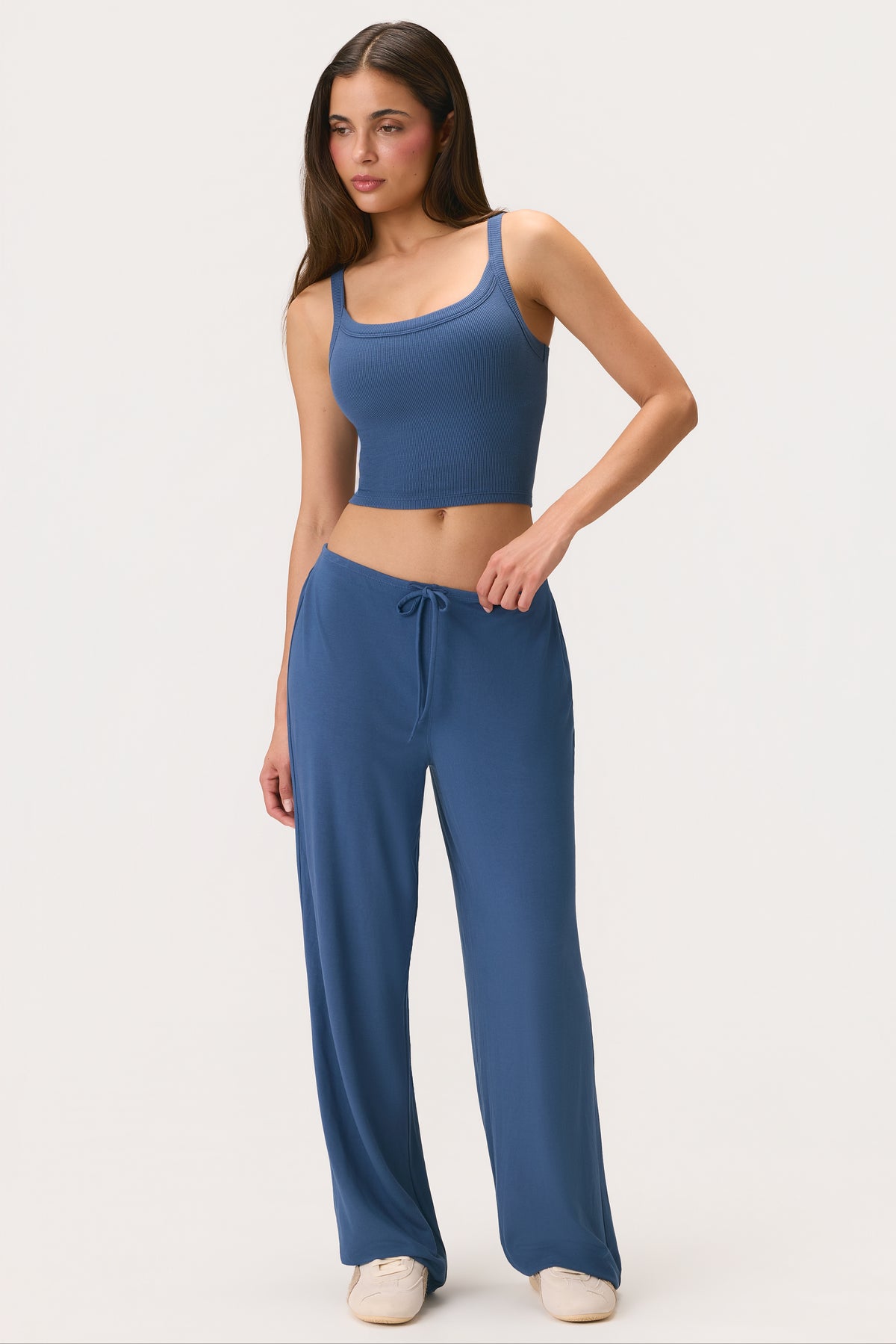 ButterCloud™ Tie-Waist Wide-Leg Trousers in Marine - 1