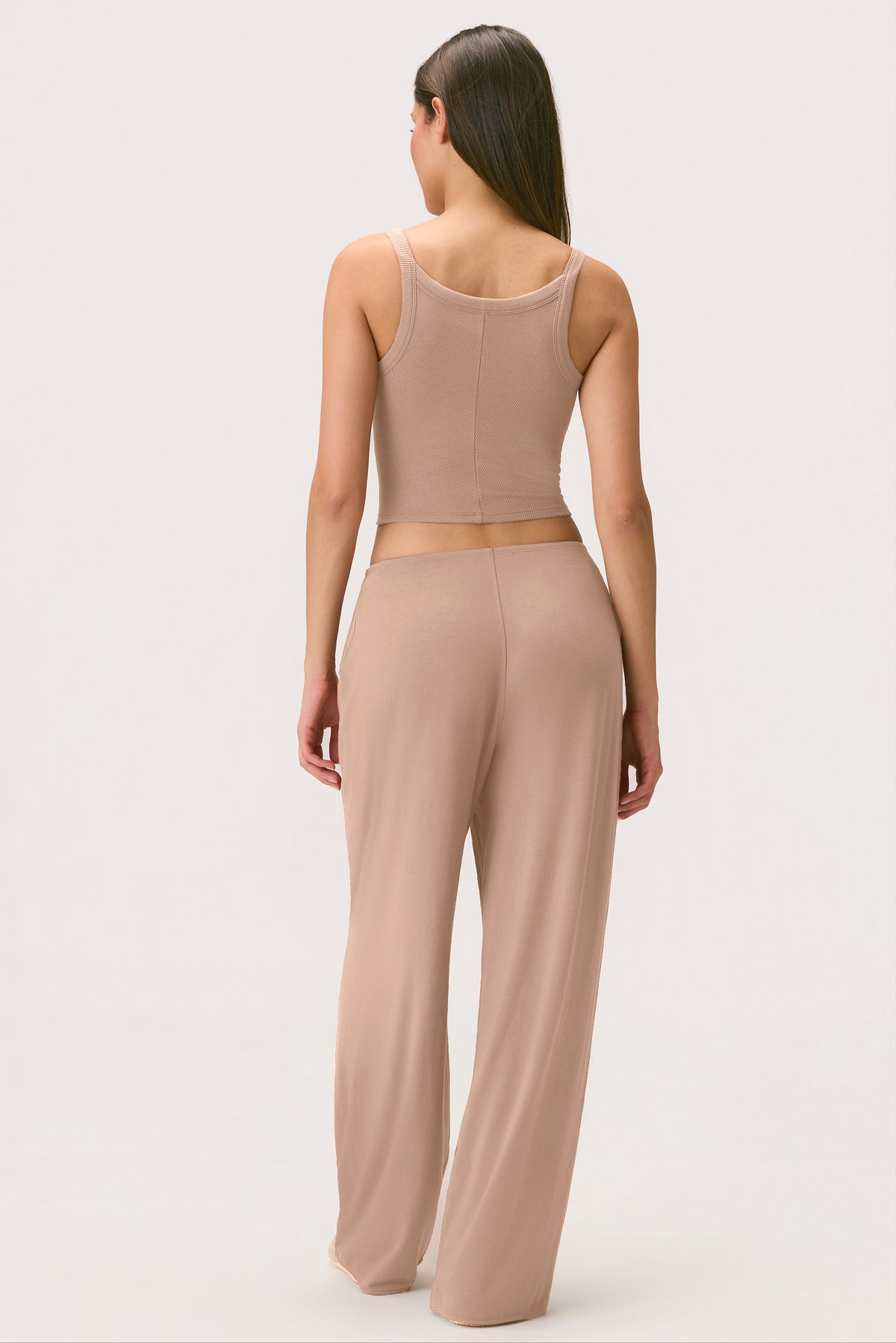 ButterCloud™ Tie-Waist Wide-Leg Trousers in Oatmeal