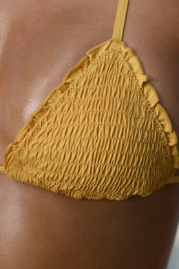 Halter Neck Triangle Bikini Top in Marigold