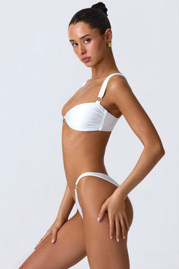 Embellished Bikini Top in White