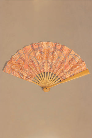 Folding Hand Fan in Paisley Print