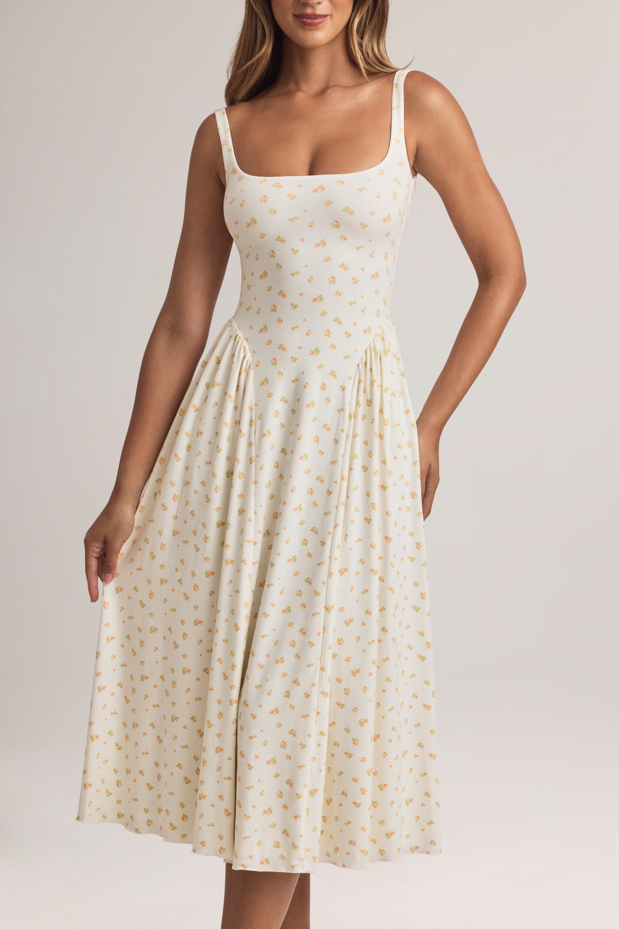 Modal A-Line Midaxi Dress in Floral Print - 7